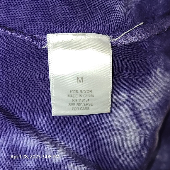 Dressbarn Slip On Blouse Front Tie and White Bling - Picture 7 of 8